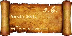 Amrein Gyula névjegykártya